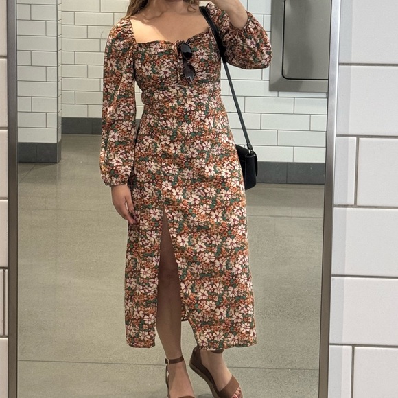 SHEIN Multicolor Floral Long Sleeve Dress - Picture 3 of 3